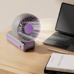 ハンディファン ミニ扇風機 5段階風量調整 携帯扇風機 4000mAh内臓バッテリー USB 充電式 卓上扇風機 アウトドア ファン  全2色 SKU:IPC03092025073 - Image 3