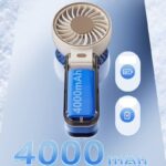 ハンディファン ミニ扇風機 5段階風量調整 携帯扇風機 4000mAh内臓バッテリー USB 充電式 卓上扇風機 アウトドア ファン  全2色 SKU:IPC03092025073 - Image 7