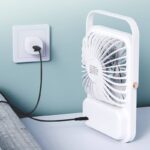 小型扇風機 USB 充電式 5段階風速 卓上扇風機 1200mAh内臓バッテリー パワフル送風 ミニファン 静音 ミニ扇風機  全3色 SKU:IPC03092025074 - Image 11
