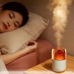 火炎式アロマディフューザー 卓上加湿器 間接照明 300mL大容量 焚き火風ライト 88*88*145mm USBアロマディフューザー  Black/White 全2色 SKU:IPC03132025024 - Image 8