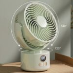 卓上扇風機 USB充電式 小型扇風機  3600mAh内臓バッテリー 自動首振り 強力 パワフル送風 充電式扇風機 携帯扇風機 全2色 SKU:IPC03132025039 - Image 4