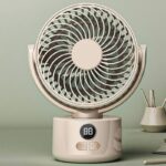 卓上扇風機 USB充電式 小型扇風機  3600mAh内臓バッテリー 自動首振り 強力 パワフル送風 充電式扇風機 携帯扇風機 全2色 SKU:IPC03132025039 - Image 5