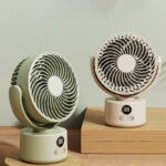 卓上扇風機 USB充電式 小型扇風機  3600mAh内臓バッテリー 自動首振り 強力 パワフル送風 充電式扇風機 携帯扇風機 全2色 SKU:IPC03132025039
