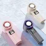 冷却プレート付 小型扇風機 ハンディファン 100段階調整 携帯扇風機 4000mAh内臓バッテリー ミニ扇風機 手持ち扇風機 充電式扇風機 瞬間冷却 風量調節 熱中症対策  全3色 SKU:IPC03132025044 - 画像 (2)