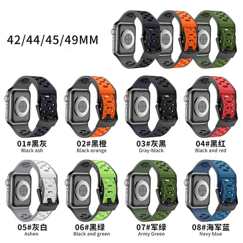IPC03192025046-01.jpg 42/44/45/46/49mm Apple Watch 高品質 シリコン製 ラバー ベルト アップルウォッチ バンド ベルト Apple Watch 交換ベルト 全8色 SKU:IPC03192025046 - Image 1