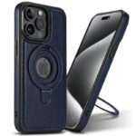 iPhone15 背面型ケース スタンド機能  iPhone15Pro PUレザー ケース magsafe対応  iPhone15Pro max PU合成革 レザー ケース スマホケース  全3色 SKU:IPC04142023011LS - Image 3