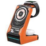 3in1ワイヤレス充電器 Apple watch &Air Pods充電可能 ワイヤレス充電 スタンド機能 PD15W 快速充電器 magsafe充電器 全4色 SKU:IPC04142023019LS - Image 2