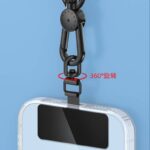 ステンレス製 0.4mm薄型 360度転回可能 スマホストラップ用 背面 シールパッド ネックストラップ ストラップホルダー アクセサリー   全5色 SKU:IPC04272024055LS