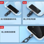 ステンレス製 0.4mm薄型 360度転回可能 スマホストラップ用 背面 シールパッド ネックストラップ ストラップホルダー アクセサリー   全5色 SKU:IPC04272024055LS - Image 15