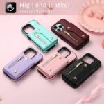 iPhone15背面型ケース ショルダーストラップ付きケース15Pro PUレザー ケース  iPhone15Pro max PU合成革 レザー ケース スマホケース 全5色 SKU:IPC05022024001 - Image 4