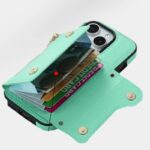 iPhone15背面型ケース ショルダーストラップ付きケース15Pro PUレザー ケース  iPhone15Pro max PU合成革 レザー ケース スマホケース 全5色 SKU:IPC05022024001 - Image 3