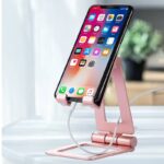 折り畳式 スタンド  アルミニウム製スタンド  超コンパクト  タブレット スマホ用 スタンド  スマートフォンスタンド   全3色 SKU:IPC05022024044 - Image 5