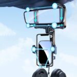 クリップ式 スマートフォンホルダー ルームミラー取付型  バックミラー スマホスタンド 360度回転可能 携帯 ホルダー 車載ホルダー 車載用  SKU:IPC05022024049 - Image 8