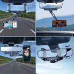 クリップ式 スマートフォンホルダー ルームミラー取付型  バックミラー スマホスタンド 360度回転可能 携帯 ホルダー 車載ホルダー 車載用  SKU:IPC05022024049 - Image 4