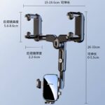 クリップ式 スマートフォンホルダー ルームミラー取付型  バックミラー スマホスタンド 360度回転可能 携帯 ホルダー 車載ホルダー 車載用  SKU:IPC05022024049 - Image 12