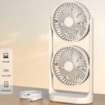 卓上扇風機  内臓バッテリー 卓上扇風機 360度角度自由調節 アウトドア ファン ミニ扇風機 熱中症対策  扇風機 white SKU:IPC05022024061 - Image 5