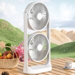 卓上扇風機  内臓バッテリー 卓上扇風機 360度角度自由調節 アウトドア ファン ミニ扇風機 熱中症対策  扇風機 white SKU:IPC05022024061 - Image 3
