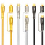 USB-A to Type-C快速充電ケーブル iPhone Lighting・type-c USB ケーブル 1.2M ナイロン素材 高耐久 断線防止 充電ケーブル  全3色 SKU:IPC05022024074 - Image 2