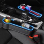 運転席用と助手席用 PU皮革 カーシート隙間収納ボックス 左右対応  LEDライト付き 車用サイド収納ボックス カー用品 PUレザー車シート収納ポケットサイド 左右対称 単個 全4色 SKU:IPC050262024001 - Image 9