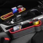 運転席用と助手席用 PU皮革 カーシート隙間収納ボックス 左右対応  LEDライト付き 車用サイド収納ボックス カー用品 PUレザー車シート収納ポケットサイド 左右対称 単個 全4色 SKU:IPC050262024001 - Image 5