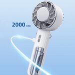 手持ち携帯扇風機 風量調整 2000mAH内臓バッテリー 卓上扇風機  68*56*170mmアウトドア ファン ミニ扇風機 熱中症対策 全3色 SKU:IPC05102024012 - Image 7