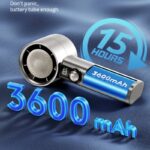 手持ち携帯扇風機 折れ畳式 卓上扇風機 3段階風量調整 3600mAhバッテリー内蔵ミニ扇風機 アウトドア ファン 熱中症対策  全2色 SKU:IPC05222024014 - Image 10