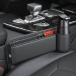 運転席用と助手席用 PU皮革 カーシート隙間収納ボックス 左右対応 車用サイド収納ボックス カー用品 PUレザー車シート収納ポケットサイド 左右対称 単個 Black SKU:IPC05302024006 - Image 2