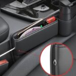 運転席用と助手席用 PU皮革 カーシート隙間収納ボックス 左右対応 車用サイド収納ボックス カー用品 PUレザー車シート収納ポケットサイド 左右対称 単個 Black SKU:IPC05302024006 - Image 9