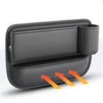 運転席用と助手席用 PU皮革 カーシート隙間収納ボックス 左右対応 車用サイド収納ボックス カー用品 PUレザー車シート収納ポケットサイド 左右対称 単個 Black SKU:IPC05302024006 - Image 5