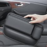 運転席用と助手席用 PU皮革 カーシート隙間収納ボックス 左右対応 車用サイド収納ボックス カー用品 PUレザー車シート収納ポケットサイド 左右対称 単個 Black SKU:IPC05302024006 - Image 4