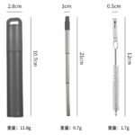 伸縮式 ストロー ステンレス 洗浄用ブラシ付属 エコ 伸縮 繰り返し ステンレスストロー 全3色 SKU:IPC06242024010 - Image 14