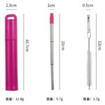 伸縮式 ストロー ステンレス 洗浄用ブラシ付属 エコ 伸縮 繰り返し ステンレスストロー 全3色 SKU:IPC06242024010 - Image 13