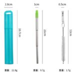 伸縮式 ストロー ステンレス 洗浄用ブラシ付属 エコ 伸縮 繰り返し ステンレスストロー 全3色 SKU:IPC06242024010 - Image 12