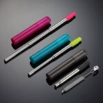 伸縮式 ストロー ステンレス 洗浄用ブラシ付属 エコ 伸縮 繰り返し ステンレスストロー 全3色 SKU:IPC06242024010 - Image 9