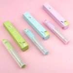 伸縮式 ストロー ステンレス 洗浄用ブラシ付属 エコ 伸縮 繰り返し ステンレスストロー 全3色 SKU:IPC06242024012 - Image 3