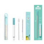 伸縮式 ストロー ステンレス 洗浄用ブラシ付属 エコ 伸縮 繰り返し ステンレスストロー 全3色 SKU:IPC06242024012