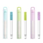 伸縮式 ストロー ステンレス 洗浄用ブラシ付属 エコ 伸縮 繰り返し ステンレスストロー 全3色 SKU:IPC06242024012 - Image 8