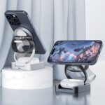 Qi2 3in1ワイヤレス充電器 折れ畳式 Apple watch &Air Pods充電充電可能  ワイヤレス充電 スタンド機能 PD15W 快速充電器 magsafe充電器 全2色 SKU:IPC06242024014 - Image 9