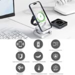 Qi2 3in1ワイヤレス充電器 折れ畳式 Apple watch &Air Pods充電充電可能  ワイヤレス充電 スタンド機能 PD15W 快速充電器 magsafe充電器 全2色 SKU:IPC06242024014 - Image 5