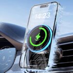 MagSafe対応 強磁力 車載ホルダー エアコン吹出口 半導体冷却 強磁力 スマホホルダー 車載ホルダー 角度自由調節 黒色  SKU:IPC08222024015 - 画像 (4)