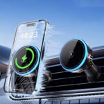 MagSafe対応 強磁力 車載ホルダー エアコン吹出口 半導体冷却 強磁力 スマホホルダー 車載ホルダー 角度自由調節 黒色  SKU:IPC08222024015 - 画像 (6)