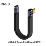 Type-C to Type-C ケーブル 13CM USB-C 延長ショートケーブル USB4.0 FPC PD1240W 40Gbps データ転送 ナイロン素材 高耐久 断線防止 SKU:IPC08222024020 - Image 9