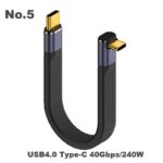 Type-C to Type-C ケーブル 13CM USB-C 延長ショートケーブル USB4.0 FPC PD1240W 40Gbps データ転送 ナイロン素材 高耐久 断線防止 SKU:IPC08222024020 - Image 7