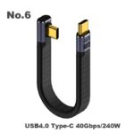 Type-C to Type-C ケーブル 13CM USB-C 延長ショートケーブル USB4.0 FPC PD1240W 40Gbps データ転送 ナイロン素材 高耐久 断線防止 SKU:IPC08222024020 - Image 6