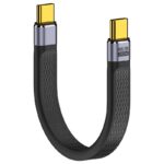 Type-C to Type-C ケーブル 13CM USB-C 延長ショートケーブル USB4.0 FPC PD1240W 40Gbps データ転送 ナイロン素材 高耐久 断線防止 SKU:IPC08222024020 - Image 2