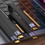 Type-C to Type-C ケーブル 13CM USB-C 延長ショートケーブル USB4.0 FPC PD1240W 40Gbps データ転送 ナイロン素材 高耐久 断線防止 SKU:IPC08222024020