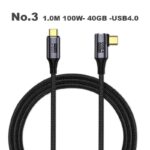 Type-C to Type-C快速充電ケーブル USB4.0 PD100W 40Gbps  1/1.2/1.5m ナイロン素材 高耐久 断線防止 充電ケーブル type-c USB ケーブル SKU:IPC08222024022 - Image 3