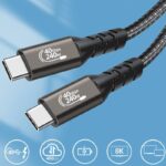 Type-C to Type-C快速充電ケーブル USB4.0 PD240W 40Gbps  1/1.5M ナイロン素材 高耐久 断線防止 充電ケーブル type-c USB ケーブル SKU:IPC08222024023 - Image 7