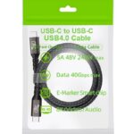 Type-C to Type-C快速充電ケーブル USB4.0 PD240W 40Gbps  1/1.5M ナイロン素材 高耐久 断線防止 充電ケーブル type-c USB ケーブル SKU:IPC08222024023 - Image 3