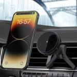 MagSafe対応 強磁力 車載ホルダー エアコン吹出口 半導体冷却 強磁力 QIワイヤレス充電器 スマホホルダー 車載ホルダー 角度自由調節 黒色  SKU:IPC09032024001
